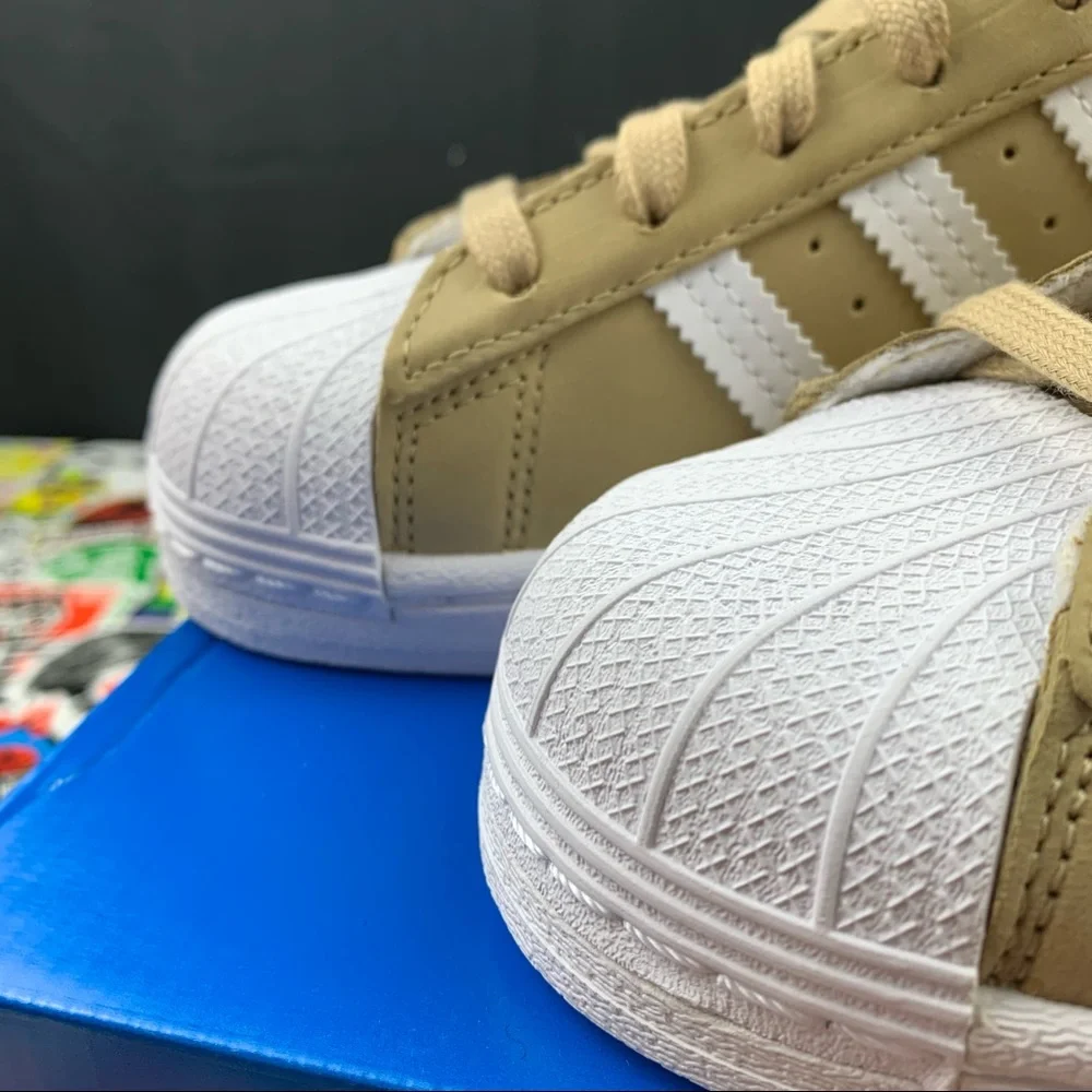 Adidas Superstar Desert Tan Sneakers Women’s Various Sizes - Picture 10 of 12